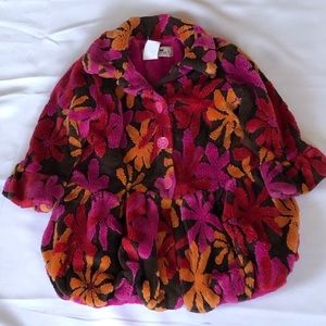 Widgeon little girls faux fur multicolor coat sz 4